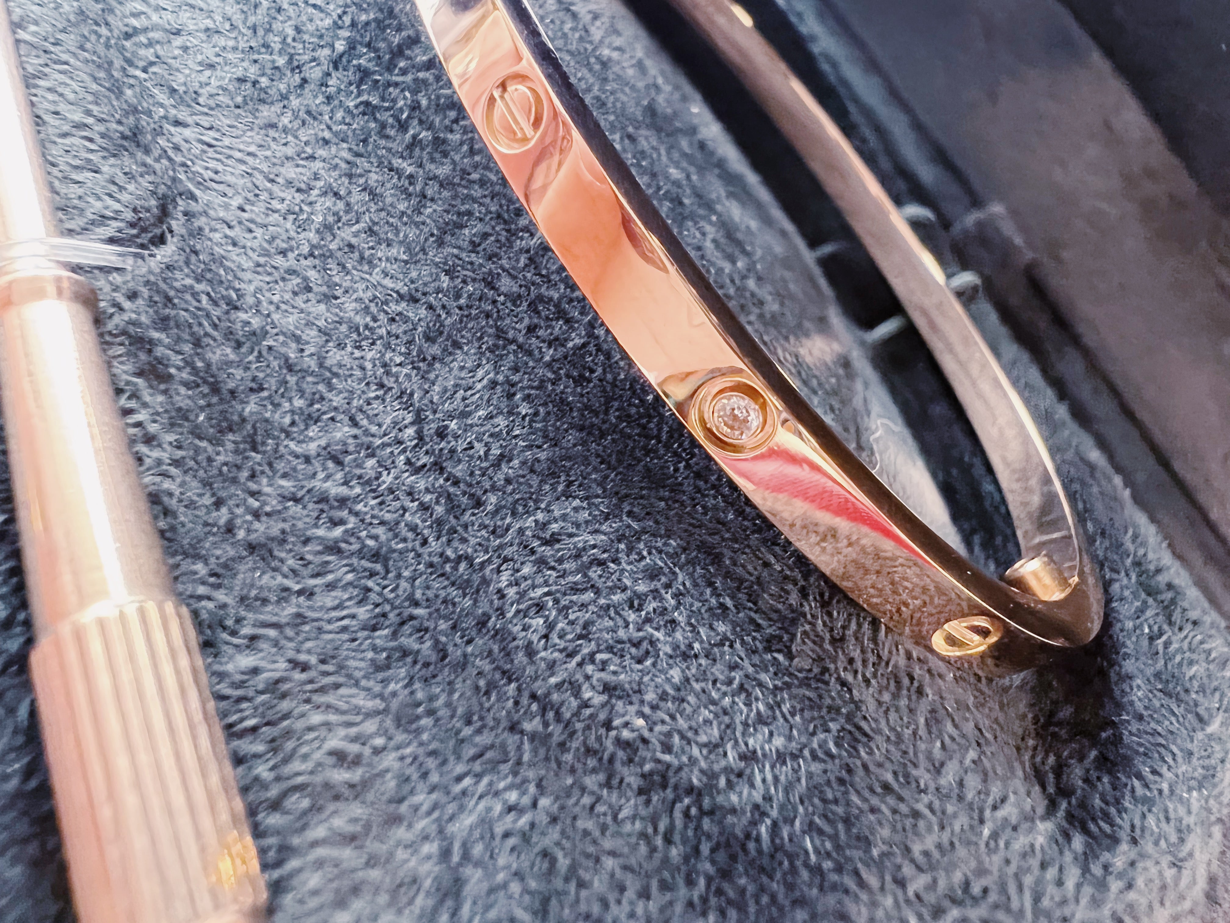 [TOP] Cartier Love Thin Bracelet  - Rose Gold