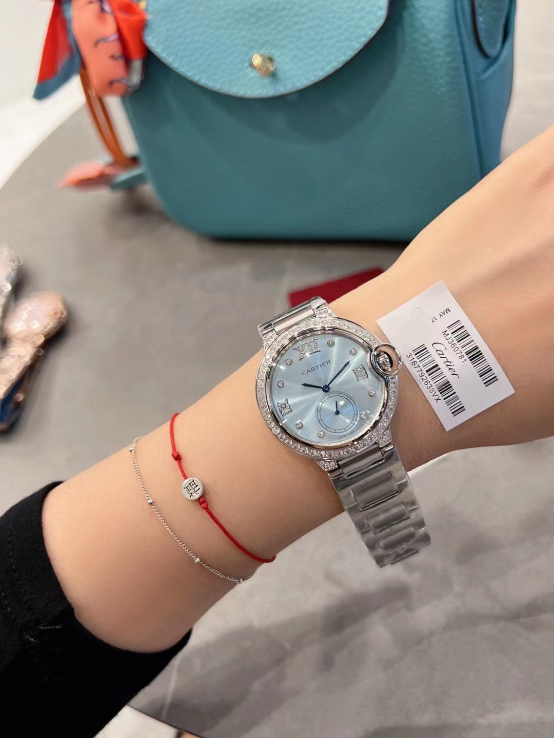 [TOP] Cartier BALLON BLEU DE WATCH Blue - Leather/Steel