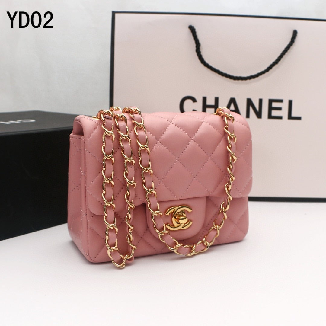 [TOP] CHANEL Classic Flap Bag Lambskin Mini 20cm - Dusty Pink