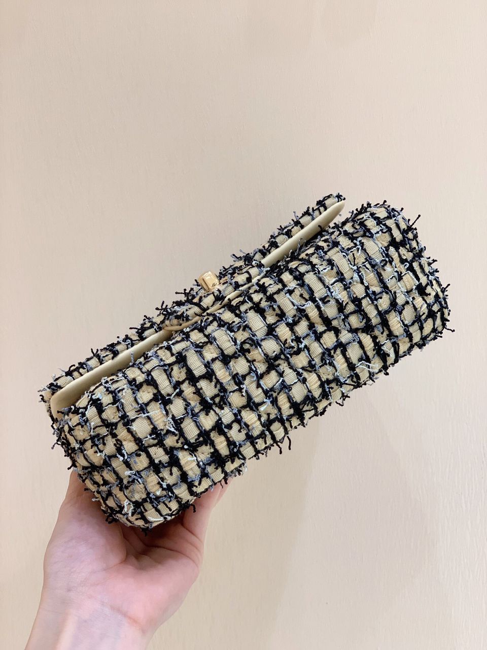 [TOP] CHANEL Classic Flap Bag Tweed Mini Rectangular 20cm - Yellow Black