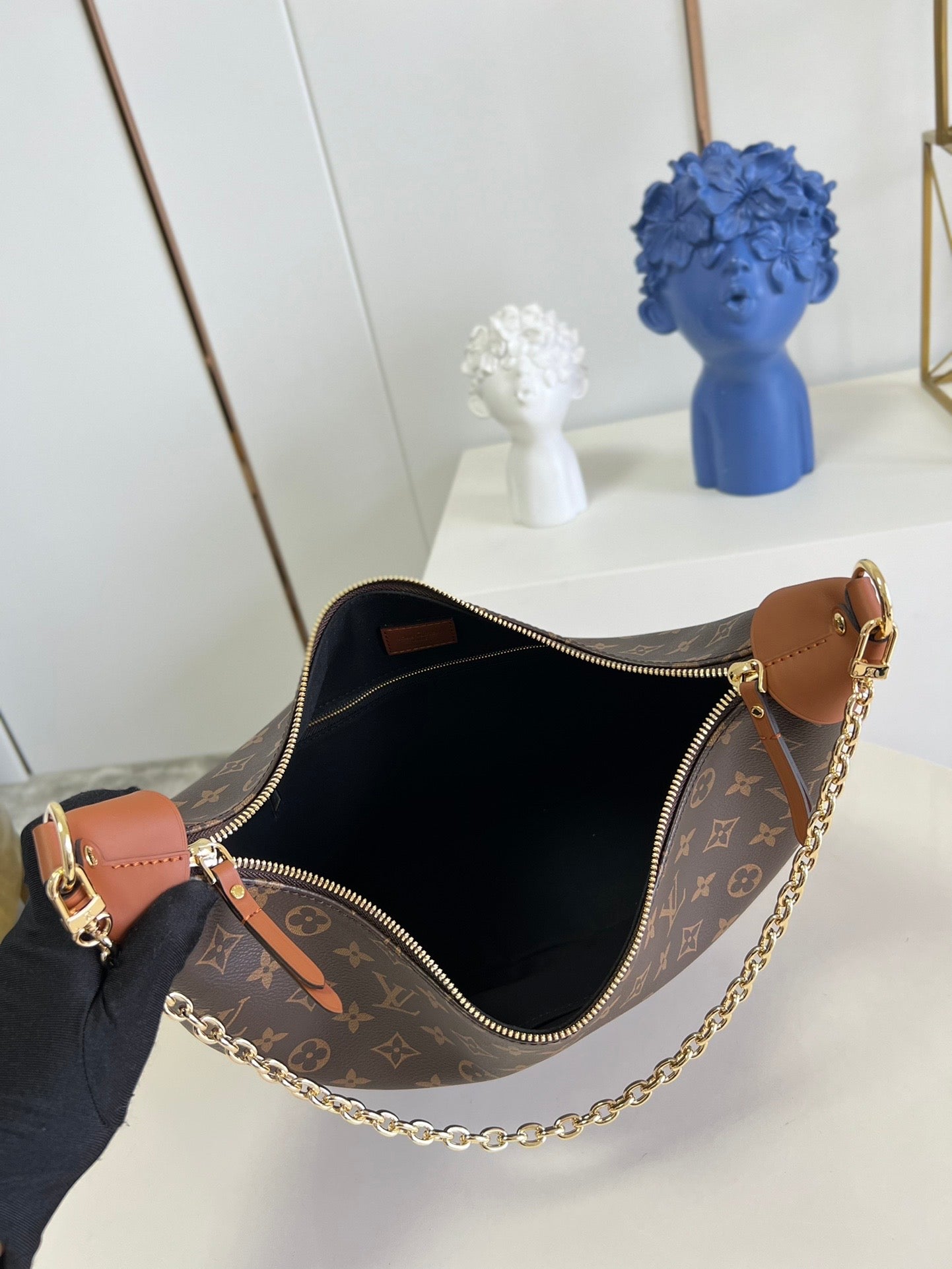 [TOP] Louis Vuitton LV Loop GM Hobo Monogram Bag 38×30×10 cm-Brown