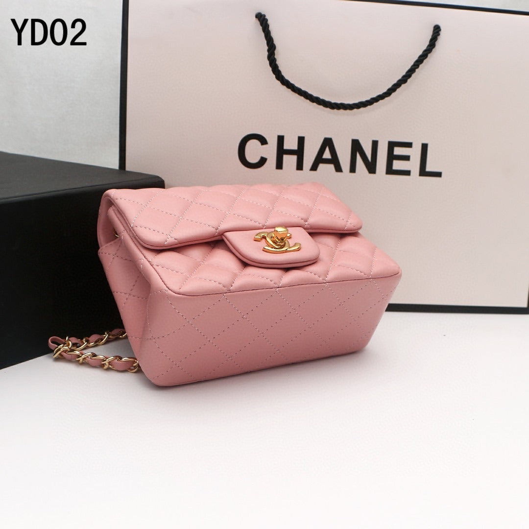 [TOP] CHANEL Classic Flap Bag Lambskin Mini 20cm - Dusty Pink