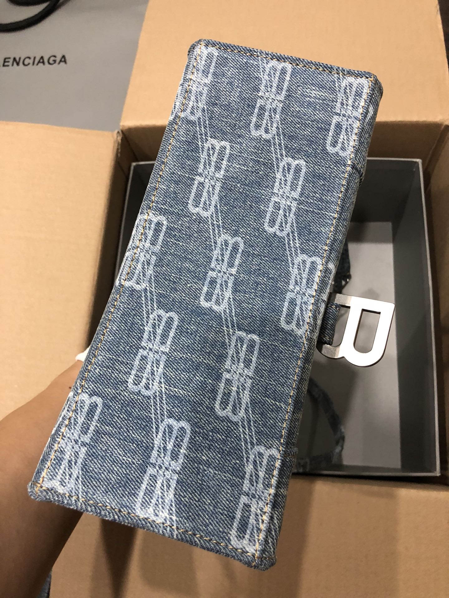 [TOP] BALENCIAGA Cowboy Hourglass Bag 19/23cm - Blue