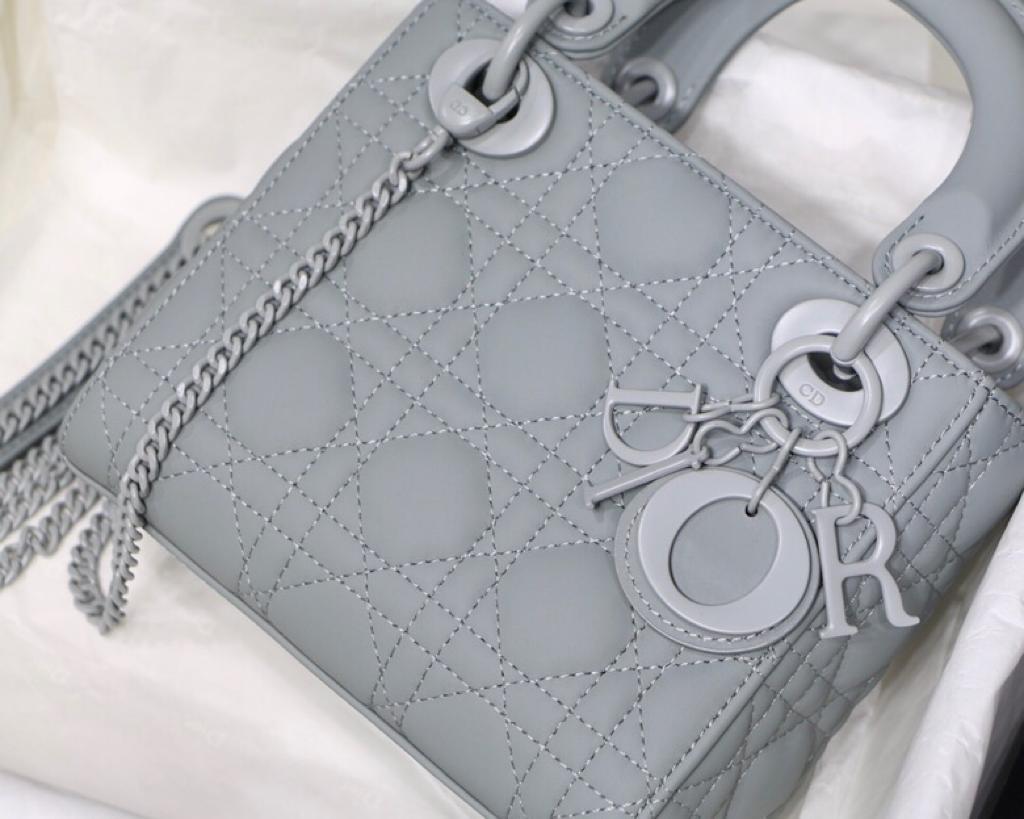 [TOP] Christian Dior Lady Christian Dior Bag Matte Mini - Grey