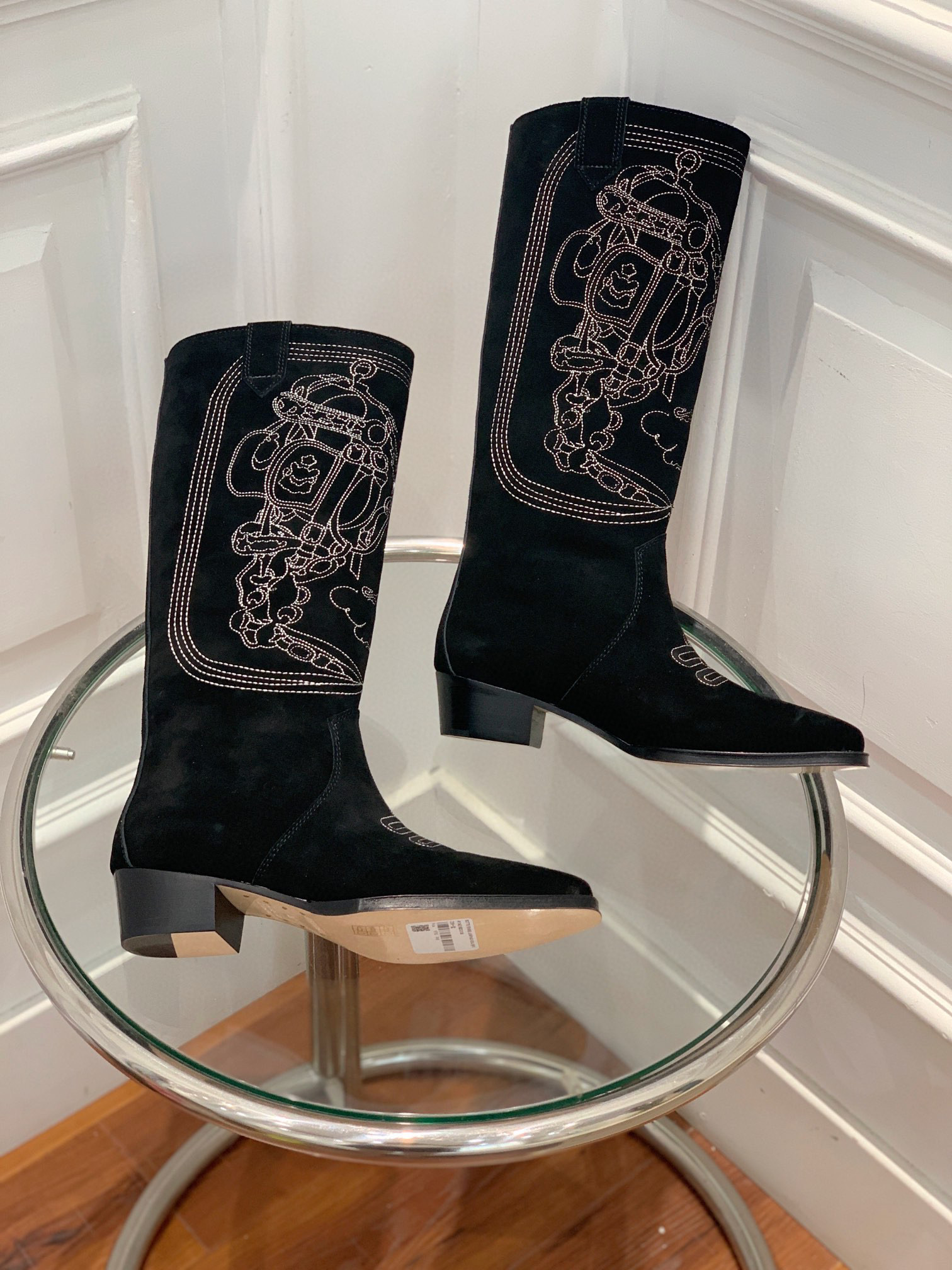 [TOP] HERMES Cow Boy Boots - Brown/Black/Black Suede