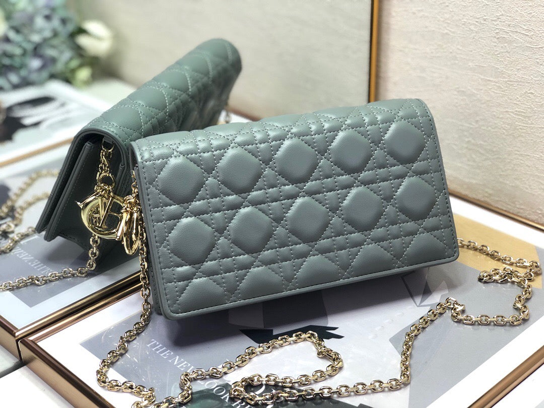 [TOP] Christian Dior Lady Pouch Bag- Cloud Green