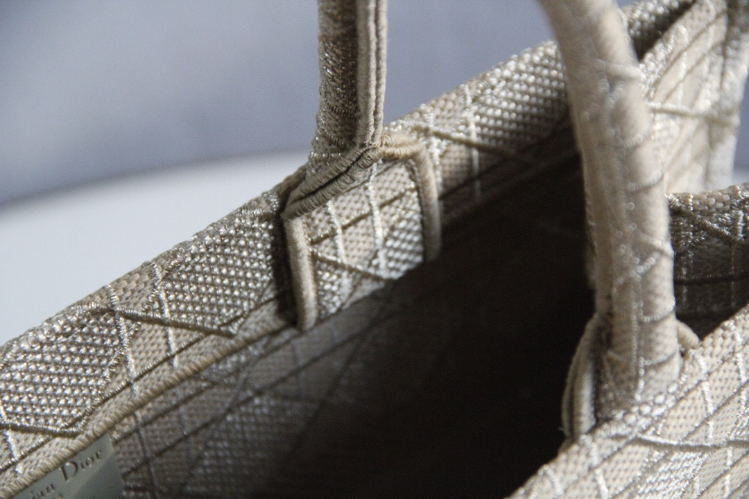 [TOP] Christian Dior Book Tote Bag Medium  36.5x28x17.5cm - Beige/Ivory