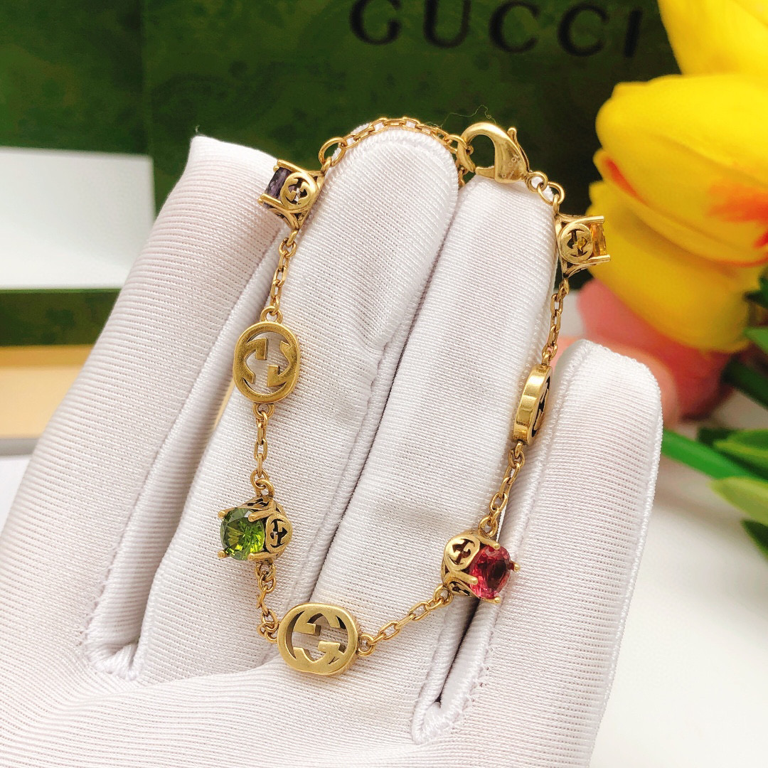[TOP] GUCCI Colourful Gems Bracelet