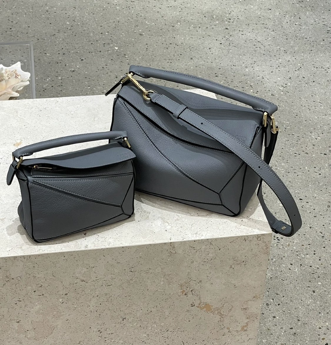 [TOP] LOEWE Puzzle Bag 18*11*7.5cm/24*10*14cm - Gray