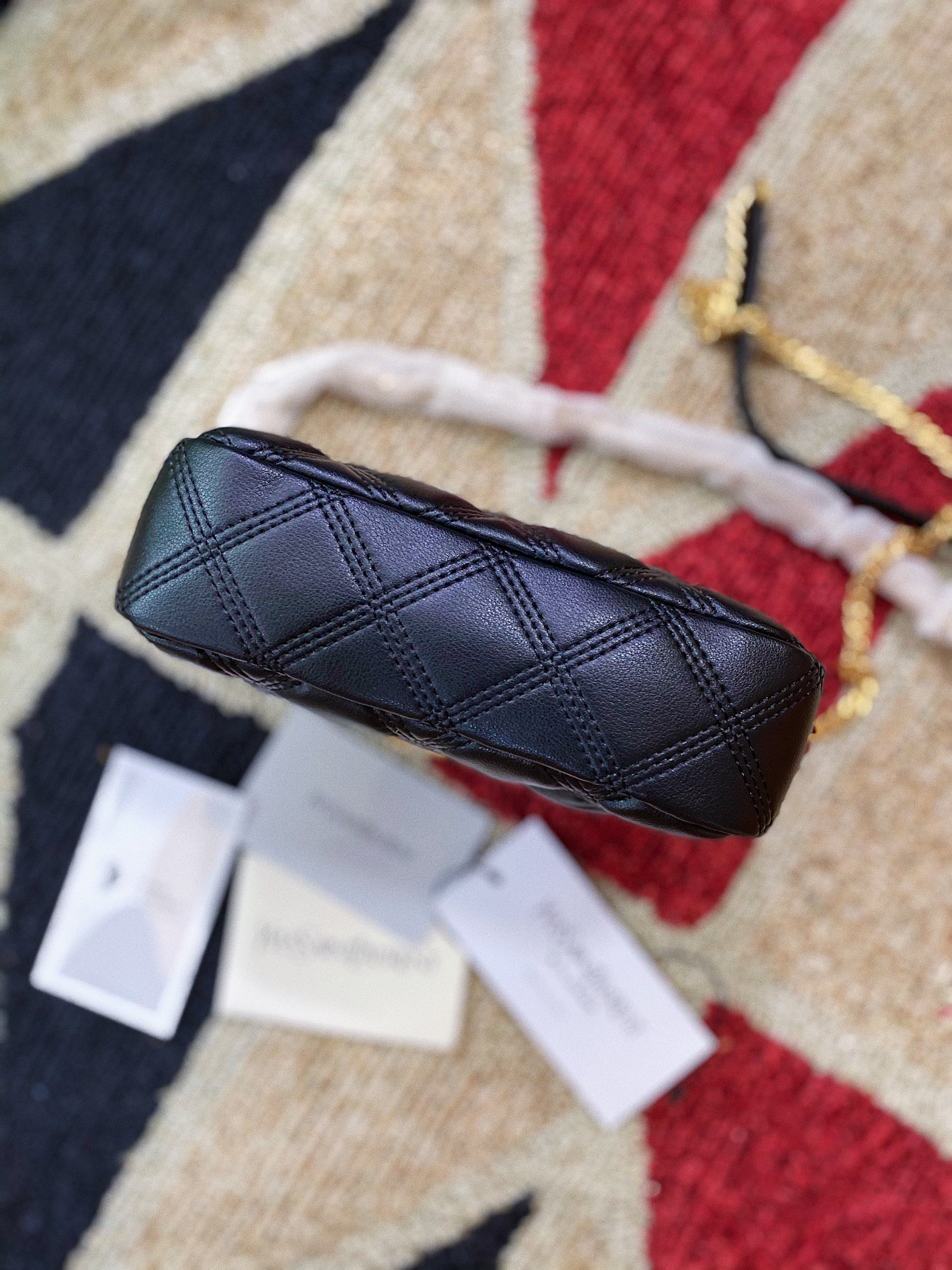 [TOP] Yves Saint Laurent YSL YSL Black Becky Double Zip Pouch