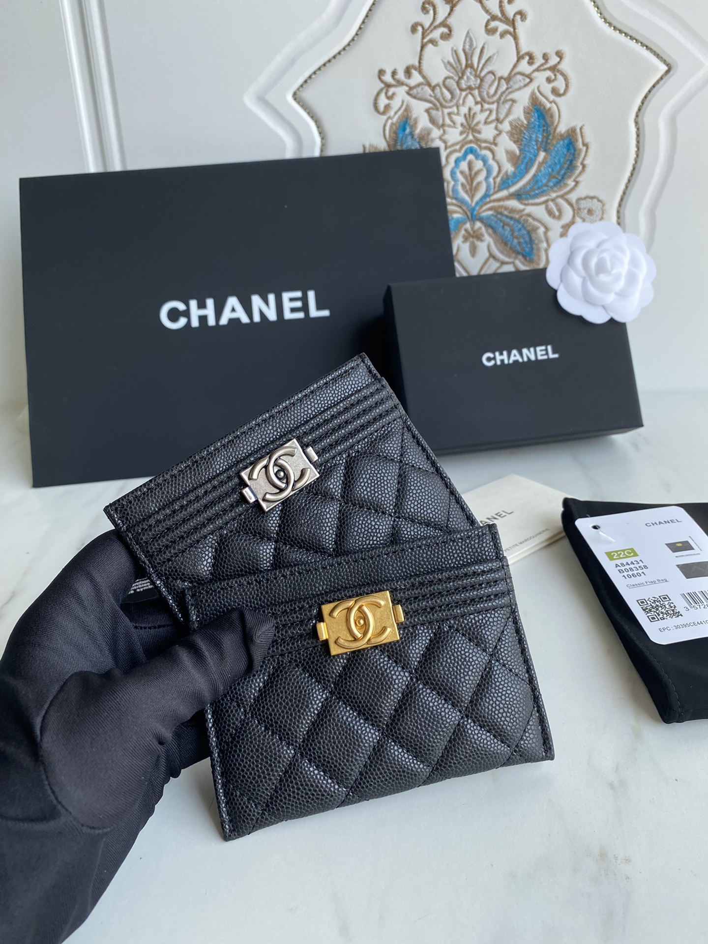 [TOP] CHANEL Leboy Cardholder - GHW&SHW - Black