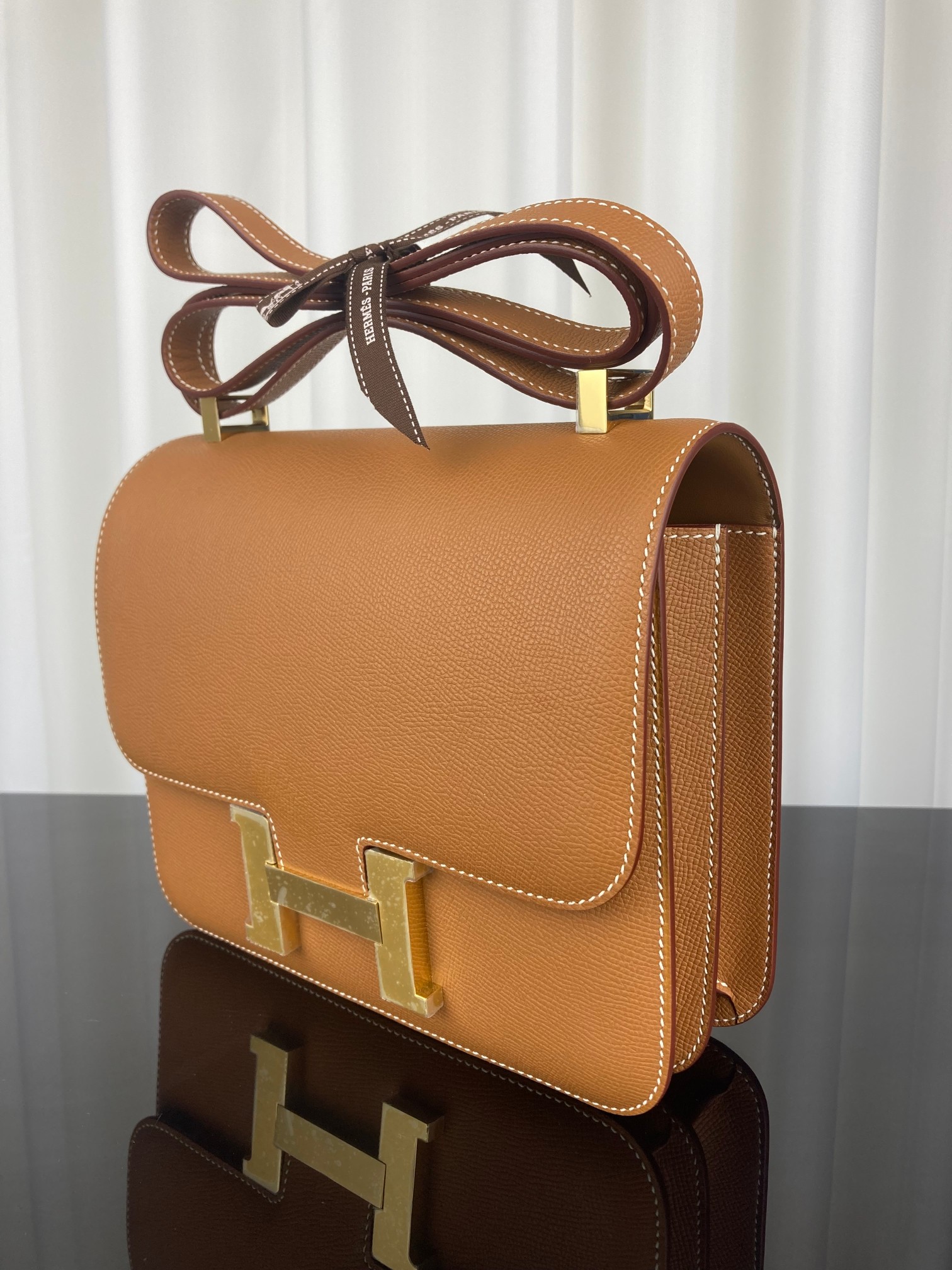 [TOP] HERMES Constance Epsom Leather 18cm - Brown & GHW