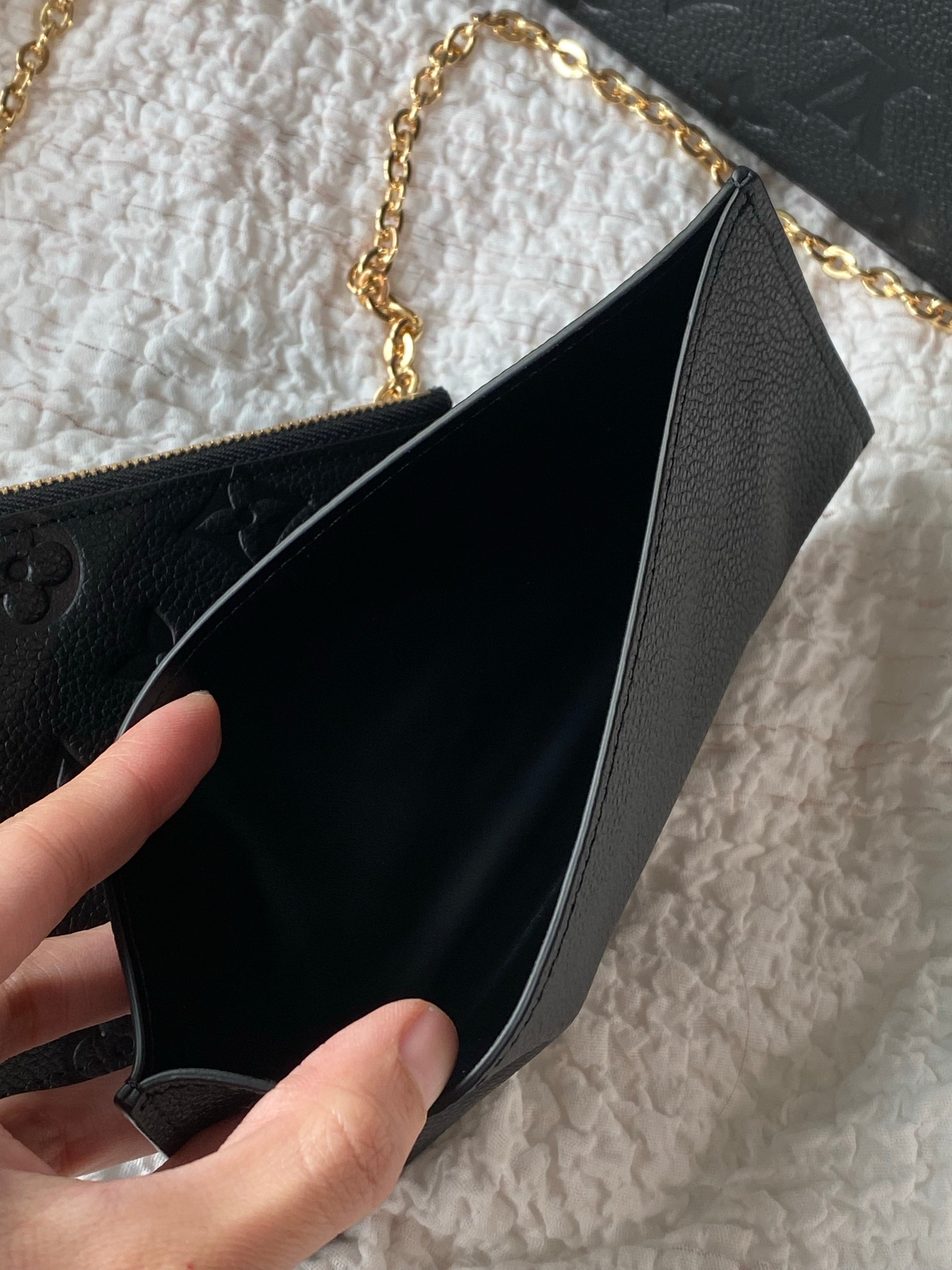 [TOP] Louis Vuitton LV £V Felicie Empreinte Pochette 21X12X3cm - Black