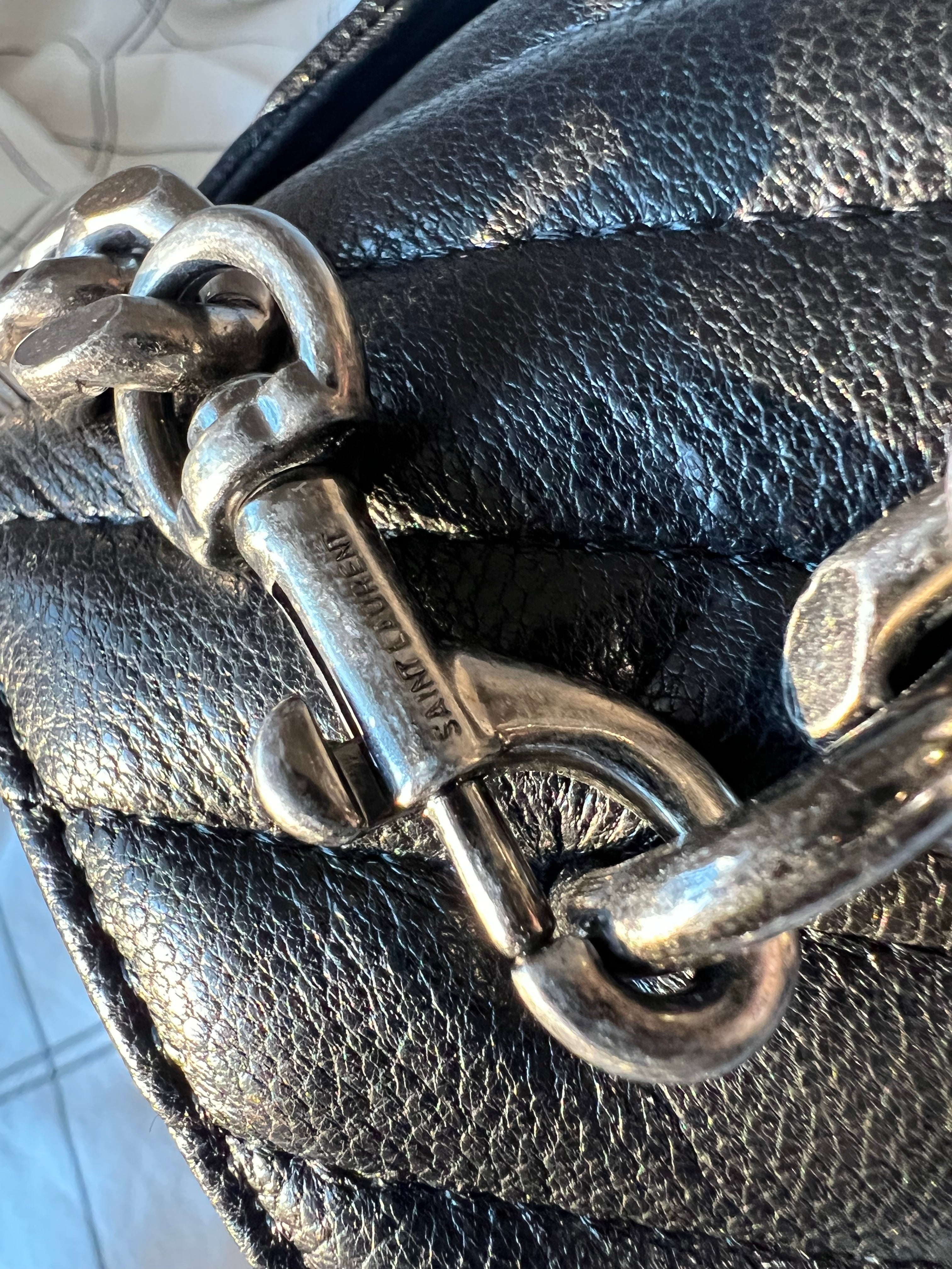 [TOP] Yves Saint Laurent YSL College Medium Top Handle Bag - Black w SHW