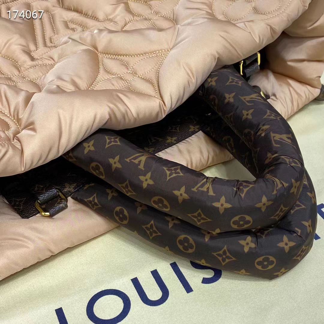 [TOP] Louis Vuitton LV ON THE GO Puffer Bag GM  41x34x19cm- Black/Beige