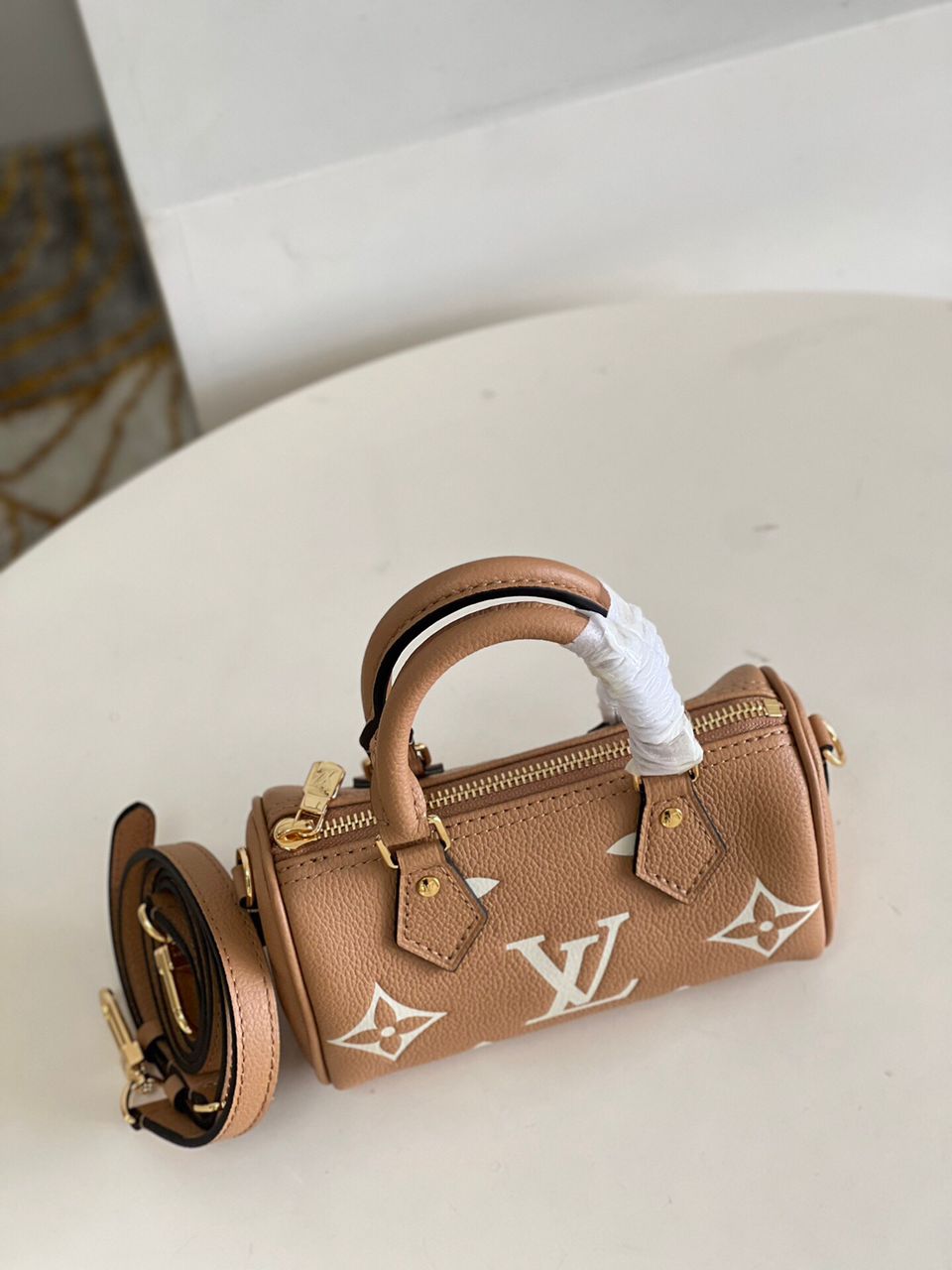 [TOP] Louis Vuitton LV Mini Speedy Monogram Bag 16cm - Brown and Cream