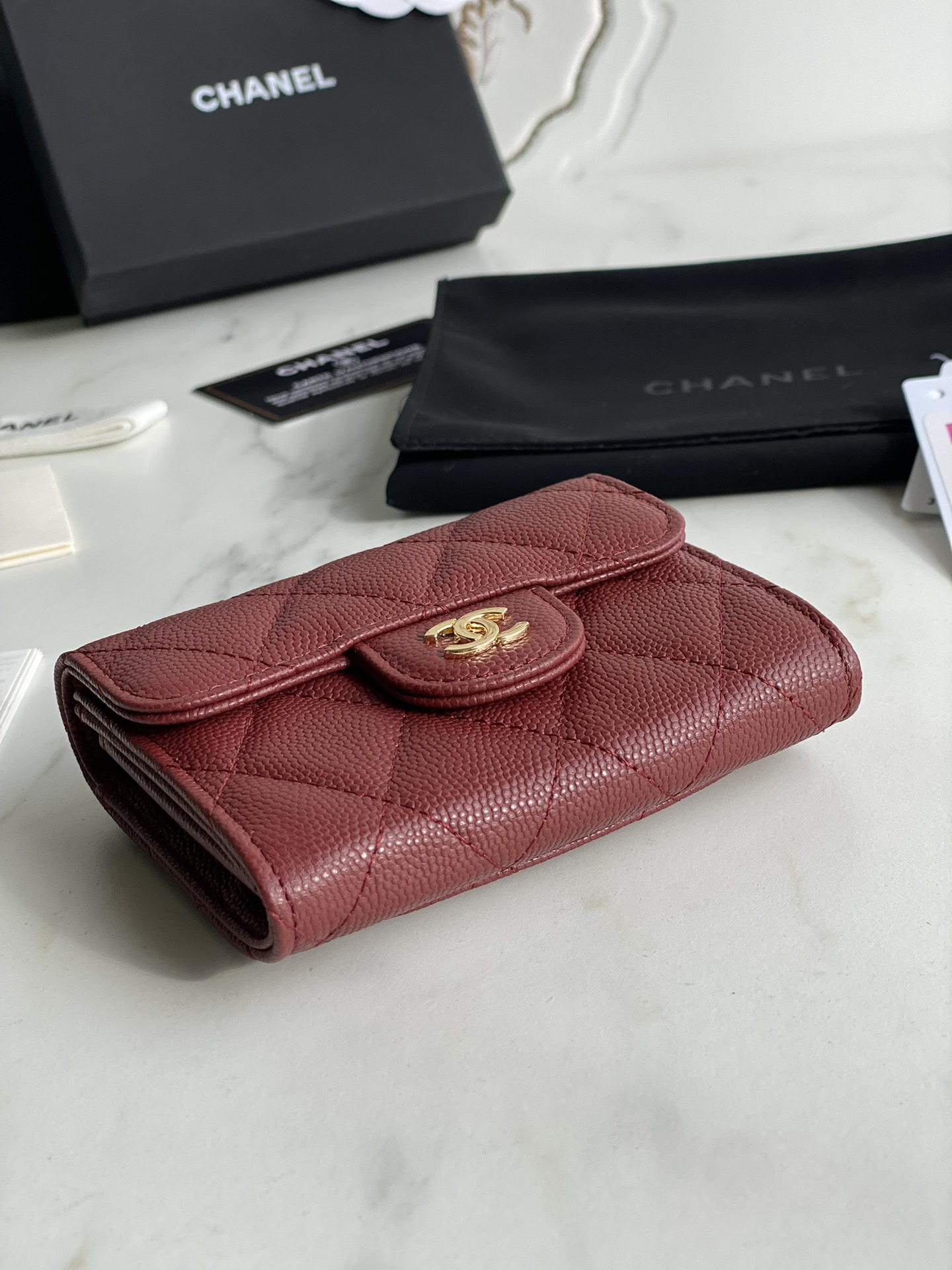 [TOP] CHANEL Flab Wallet - Red