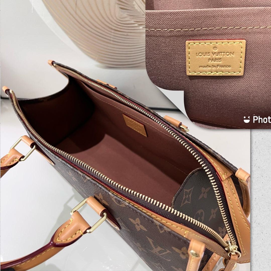 [TOP] Louis Vuitton LV L*V Popincourt Monogram Top Handle Bag 20.0 x 20.0 x 13.0 cm-Brown