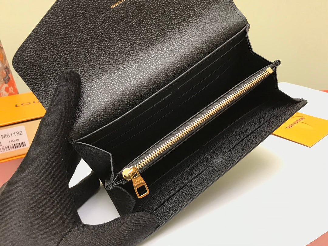 [TOP] Louis Vuitton LV  Sarah Empreinte Wallet 19 x 10 x 2 cm- Black