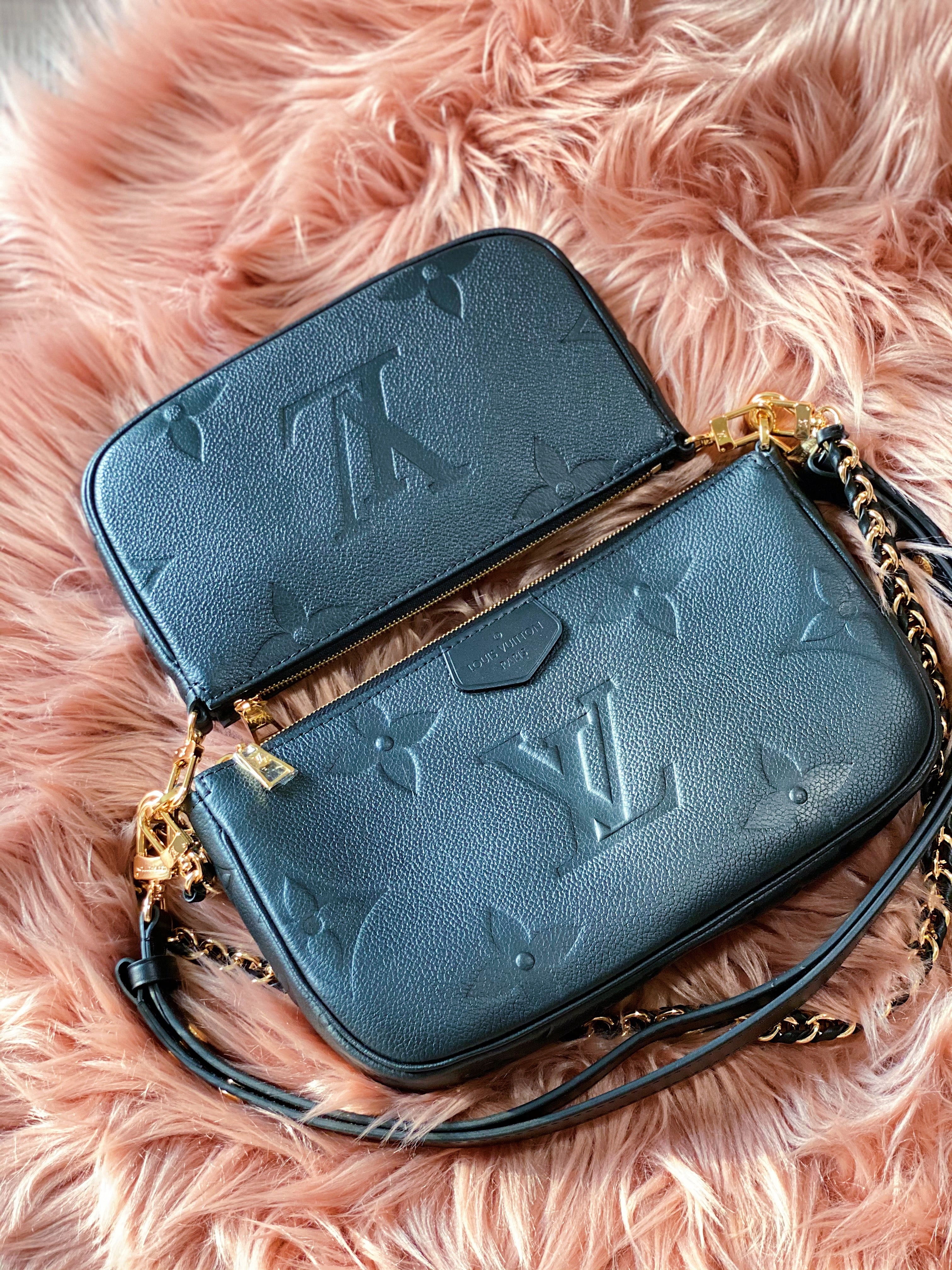 [TOP] Louis Vuitton LV £V Empreinte Multi Pochette 21X12X3cmv - Black