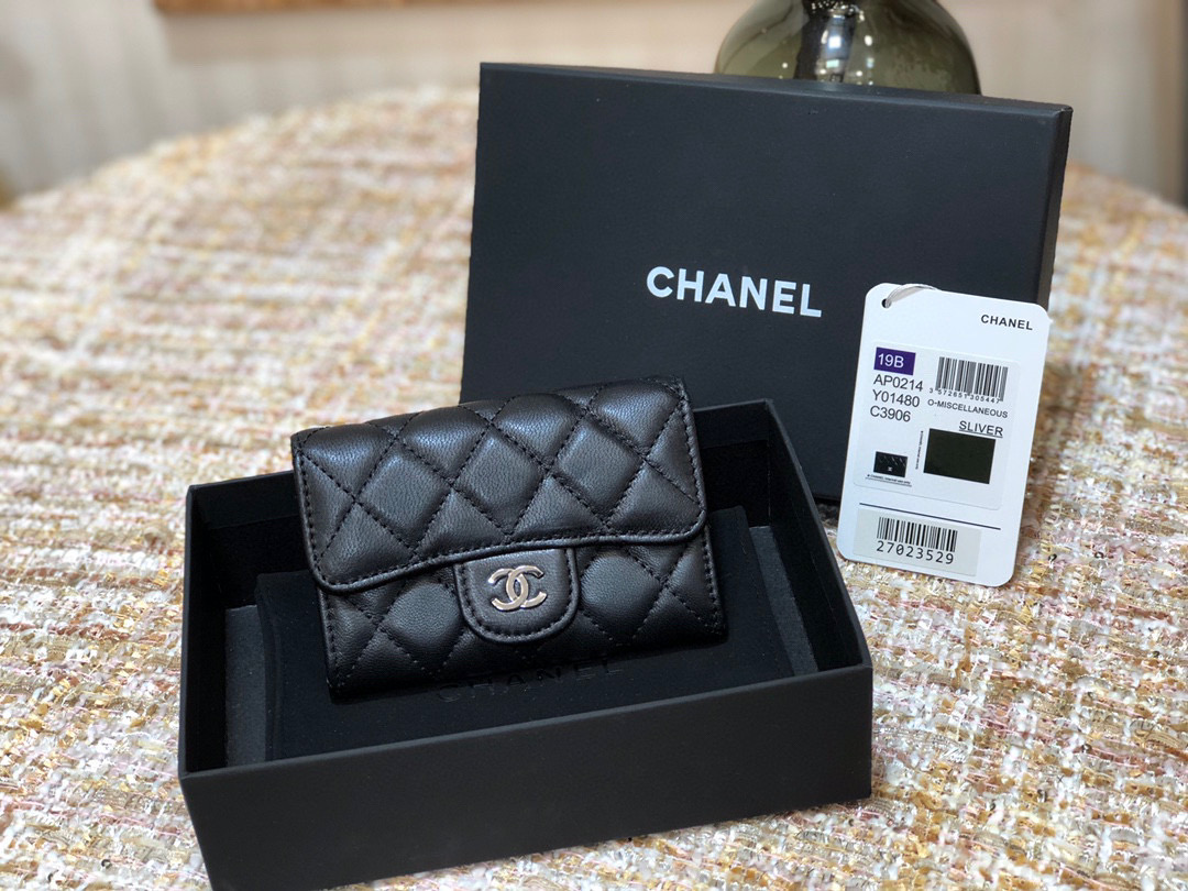 [TOP]CHANEL Classic Flap Cardholder Black 11x7cm - 4 Types