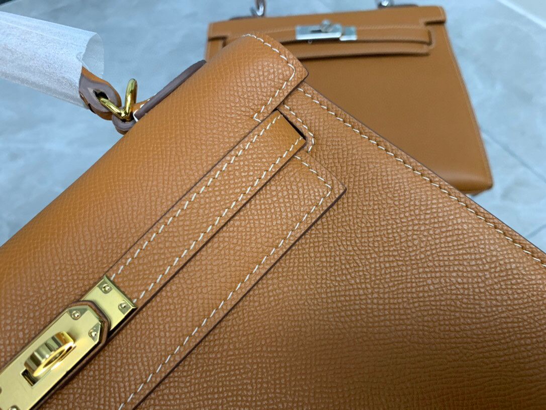 [TOP] HERMES Kelly Epsom Leather 25cm - Brown