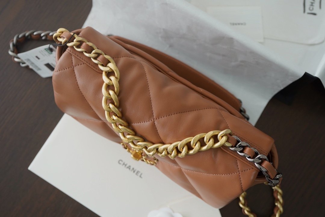 [TOP] CHANEL 19 Bag Small Lambskin 26cm - Caramel