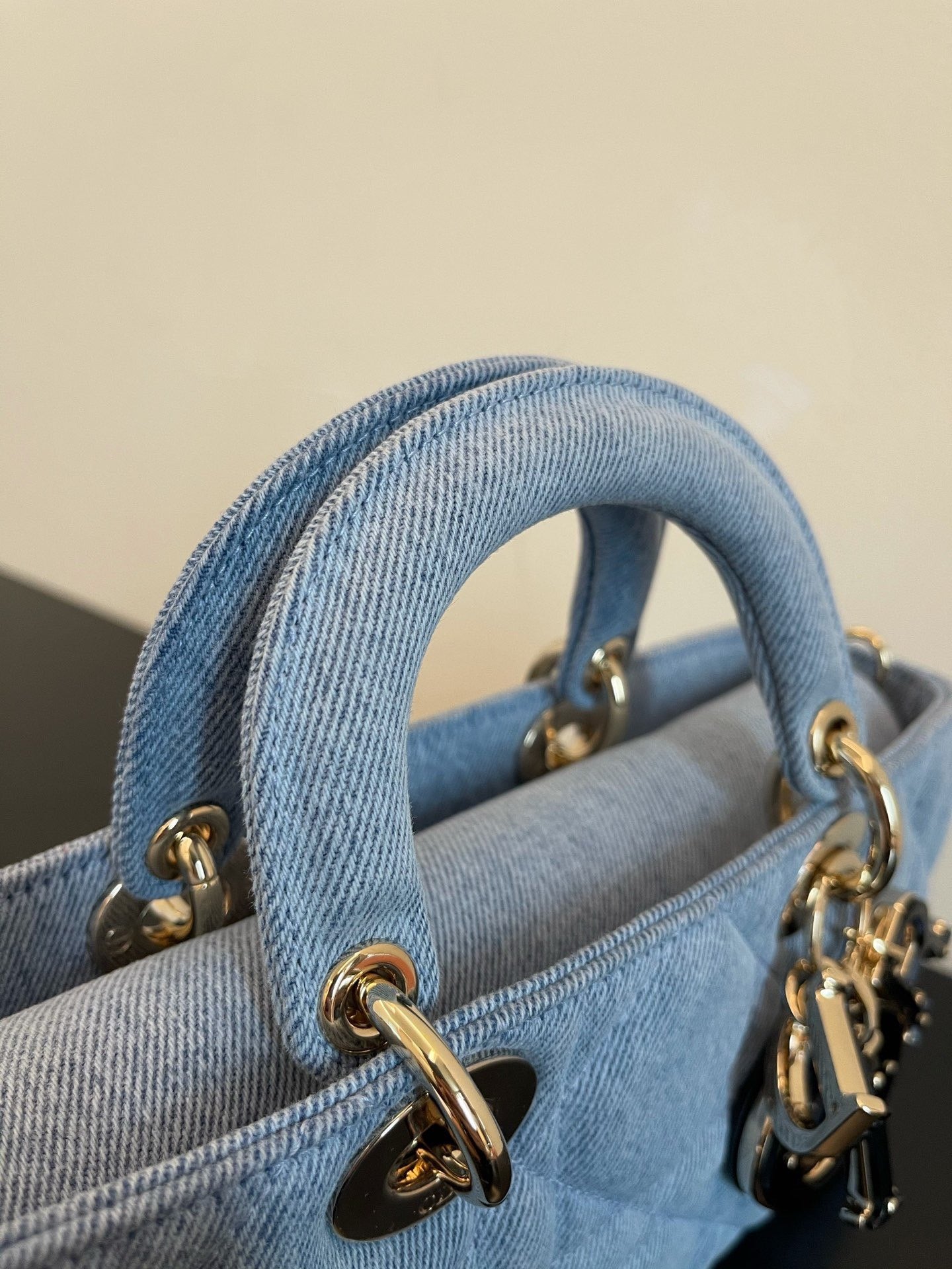 [TOP] Christian Dior Lady D-Joy Bag Cannage Denim - Blue