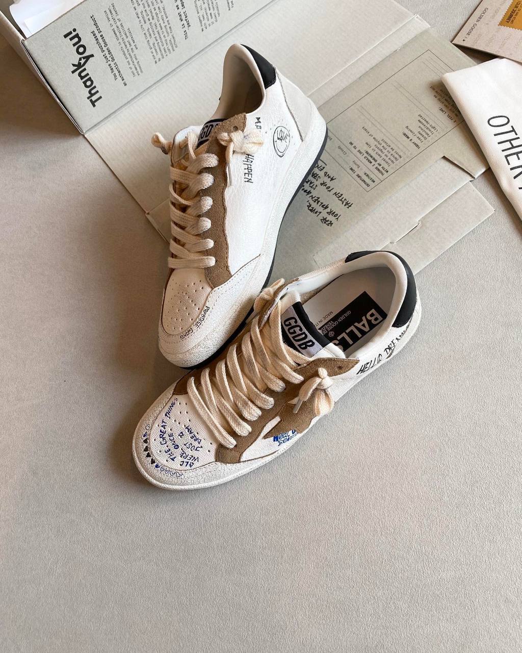 [TOP] GGDB Ball Star Sneakers Suede Star - White, Tobaco and Black