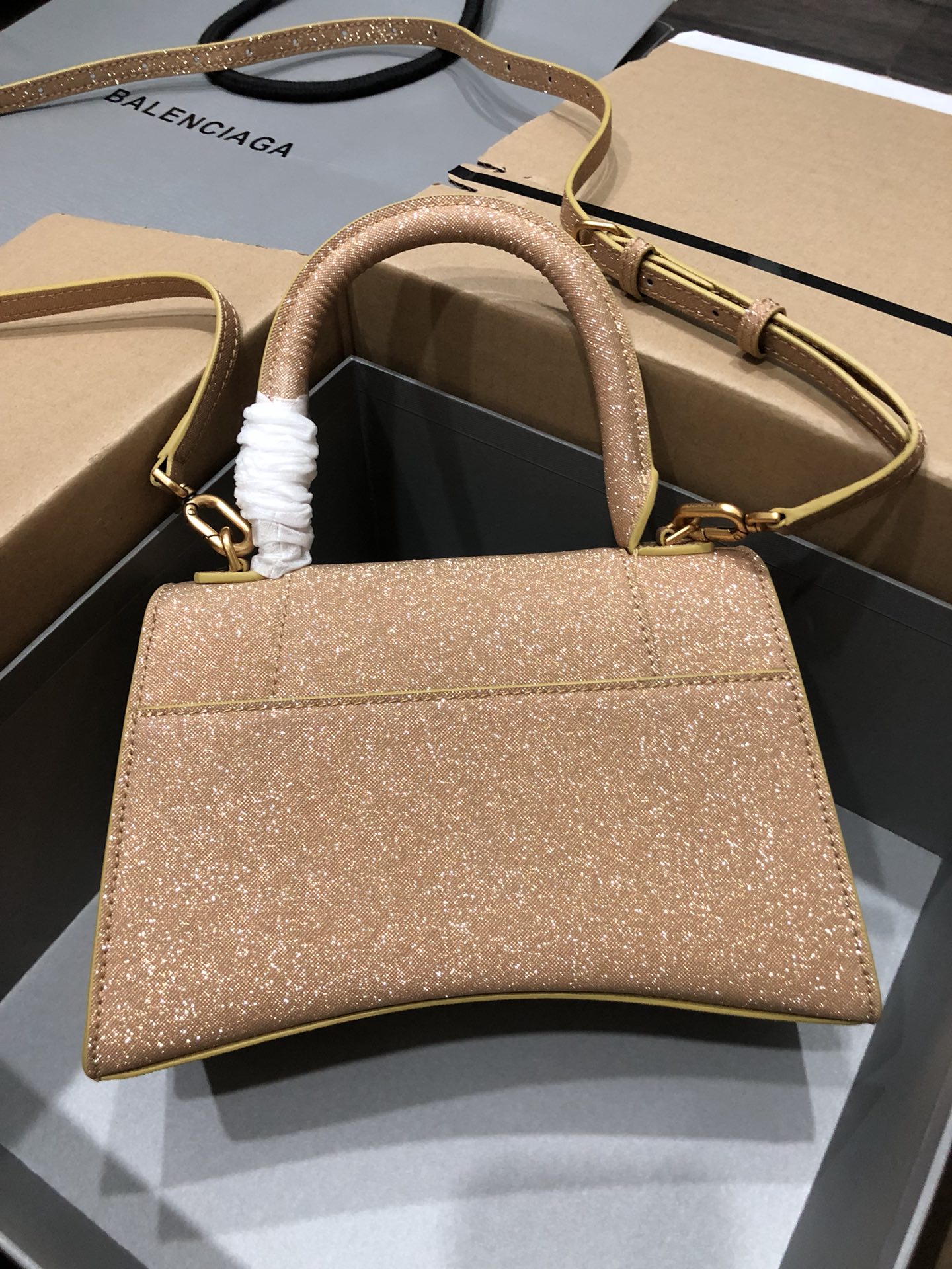 [TOP] BALENCIAGA Starry Sky Hourglass Bag 19/23cm - Brown