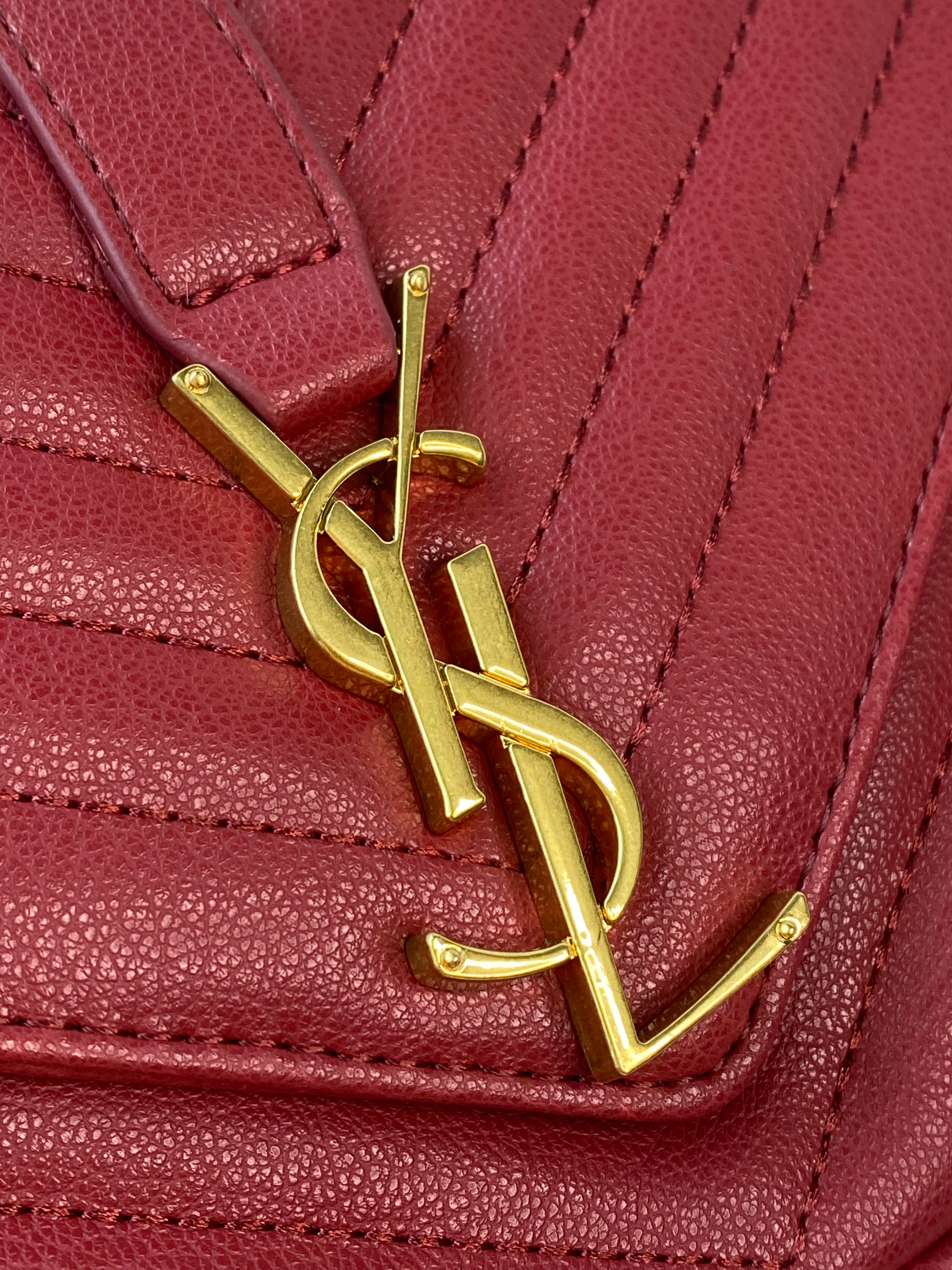 [TOP] Yves Saint Laurent YSL College Medium Bag - Red with GHW