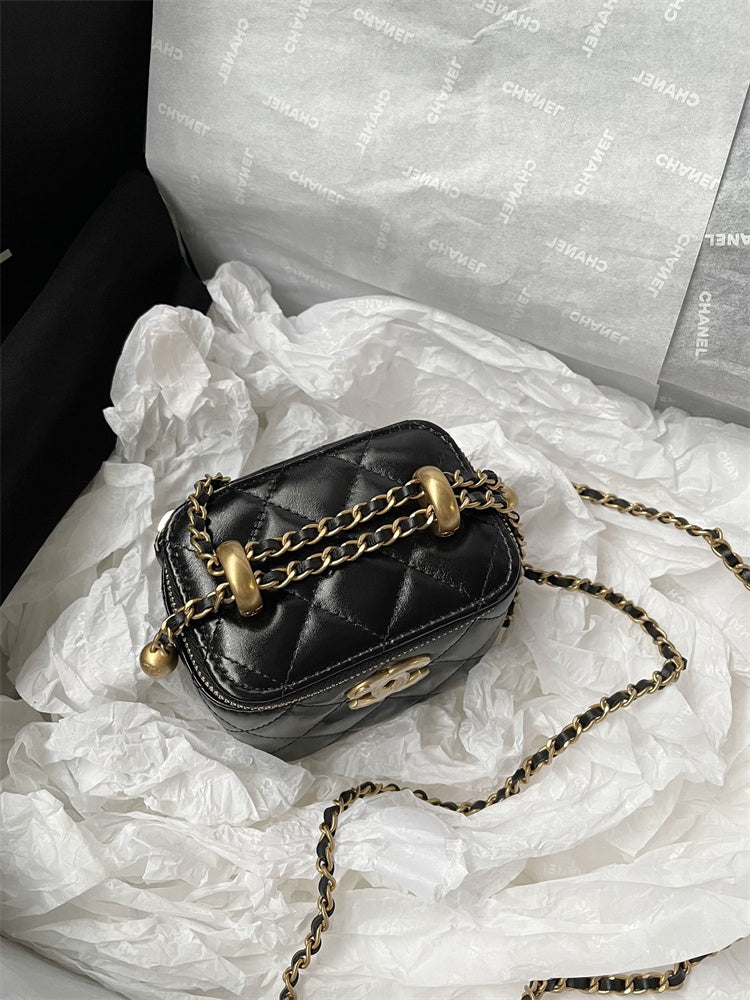 [TOP] CHANEL Mini Vanity Case Perfect Fit Bag - Black