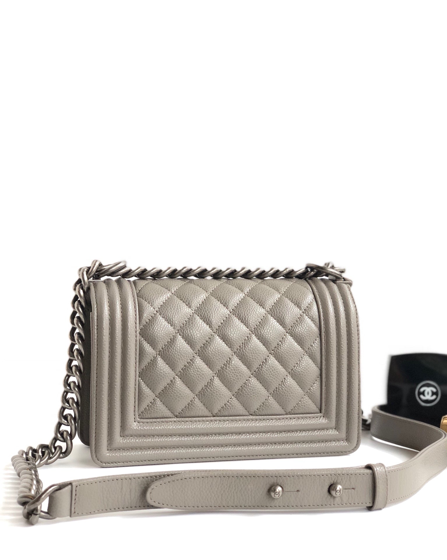 [TOP] CHANEL Le Boy Bag Small 20cm - Grey