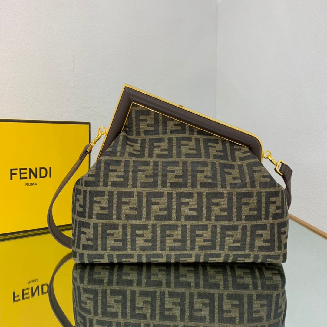 [TOP] FENDI FENDI First Canvas Medium Shoulder Bag