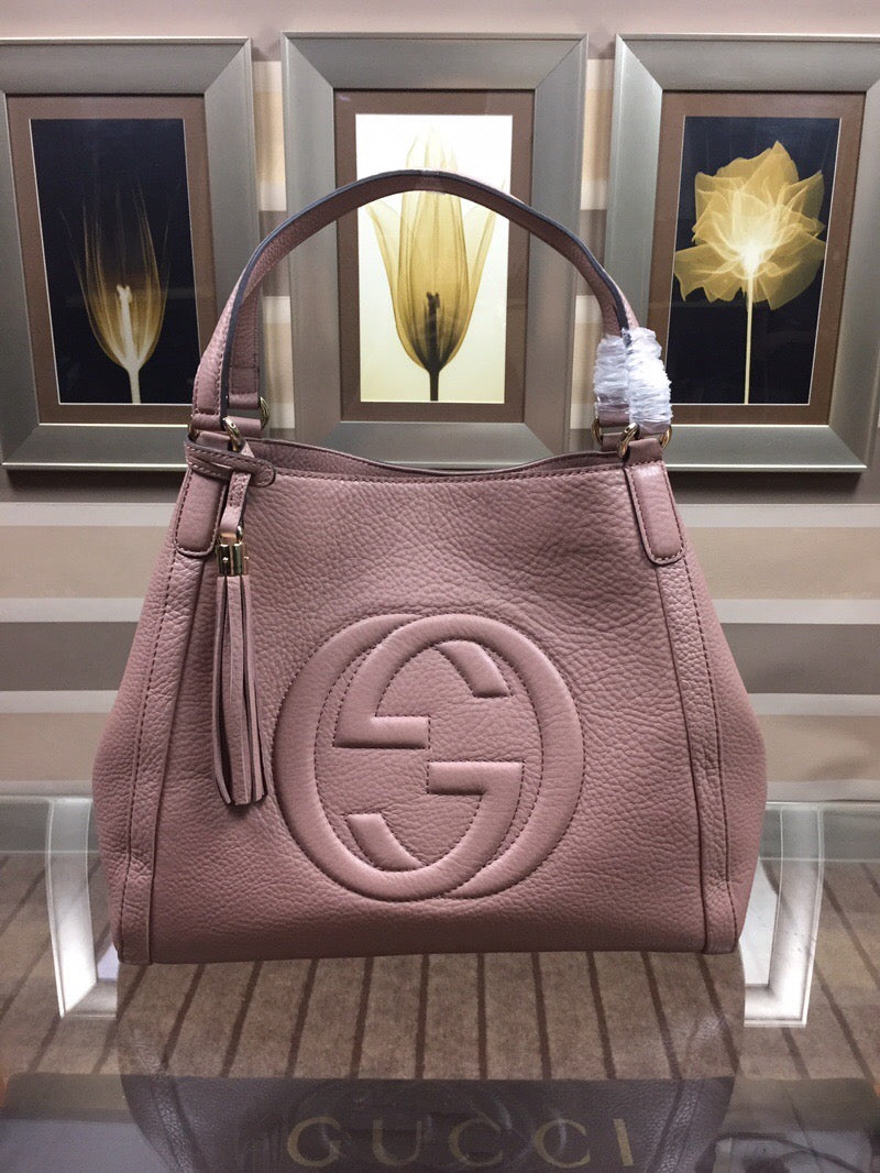[TOP] GUCCI GG Soho Shoulder Bag 35x29x17cm - Pink