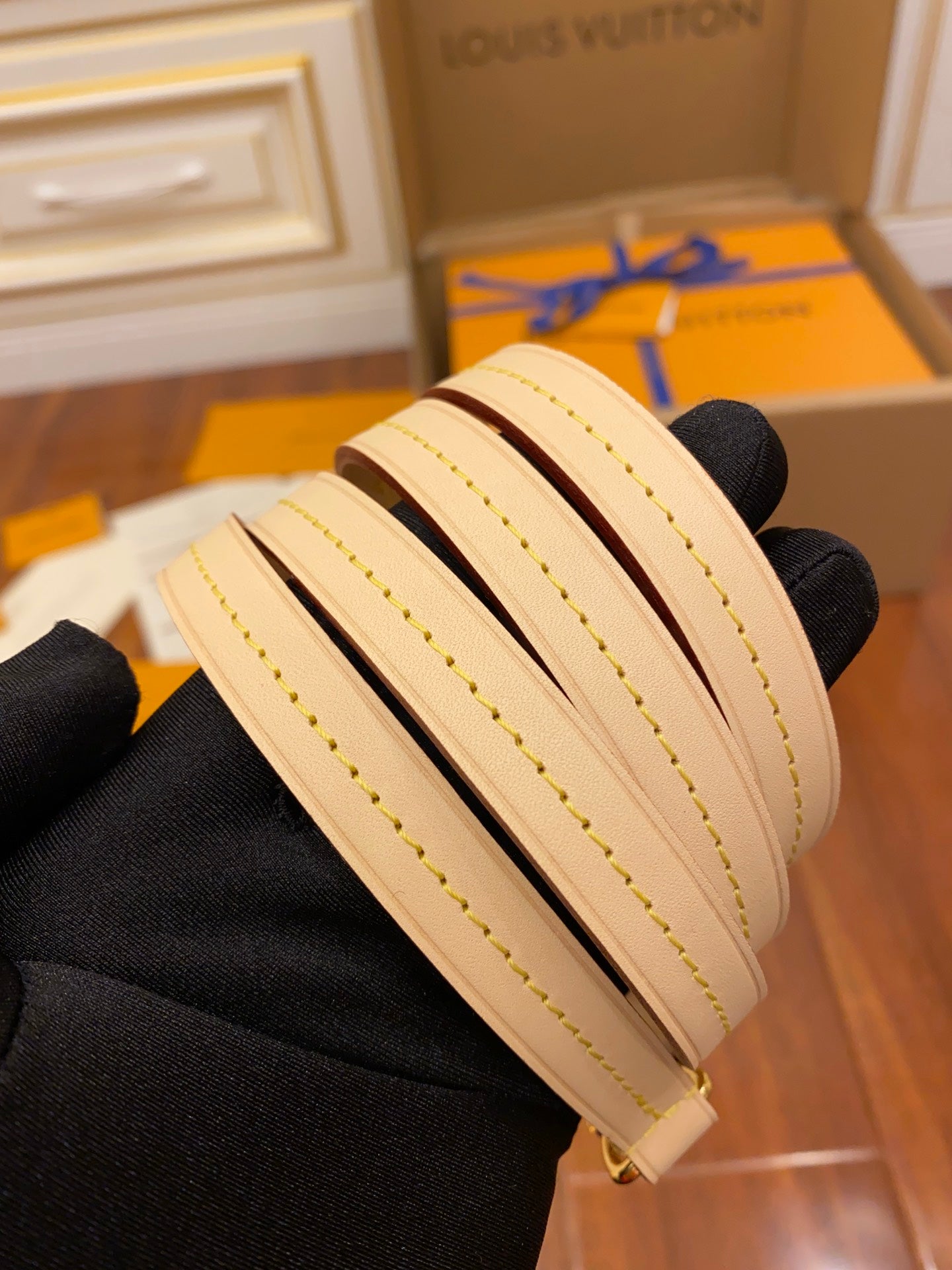 [TOP] Louis Vuitton LV £V Croisette Bag Damier Azur 25x17x9.5CM-Beige