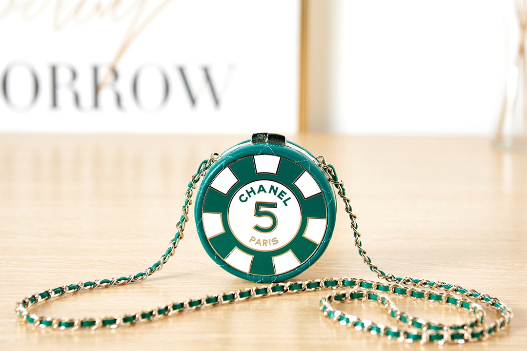 [TOP] CHANEL Mini Round Cosmetic Box Bag 7.5x7.5x3cm - 2 Color