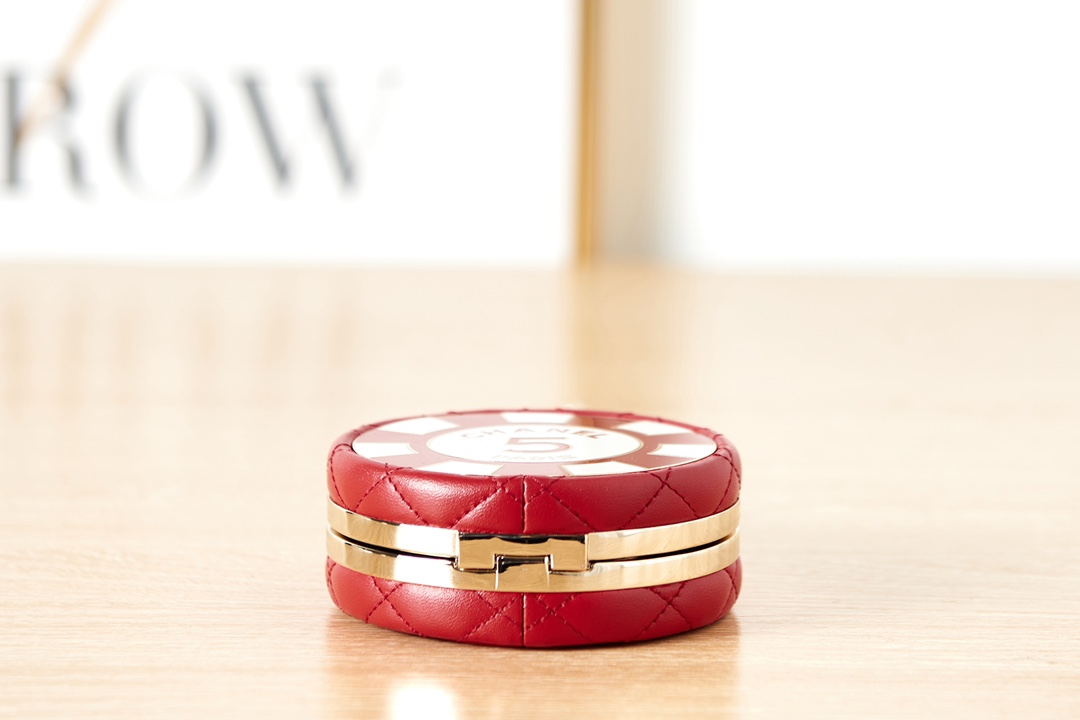 [TOP] CHANEL Mini Round Cosmetic Box Bag 7.5x7.5x3cm - 2 Color