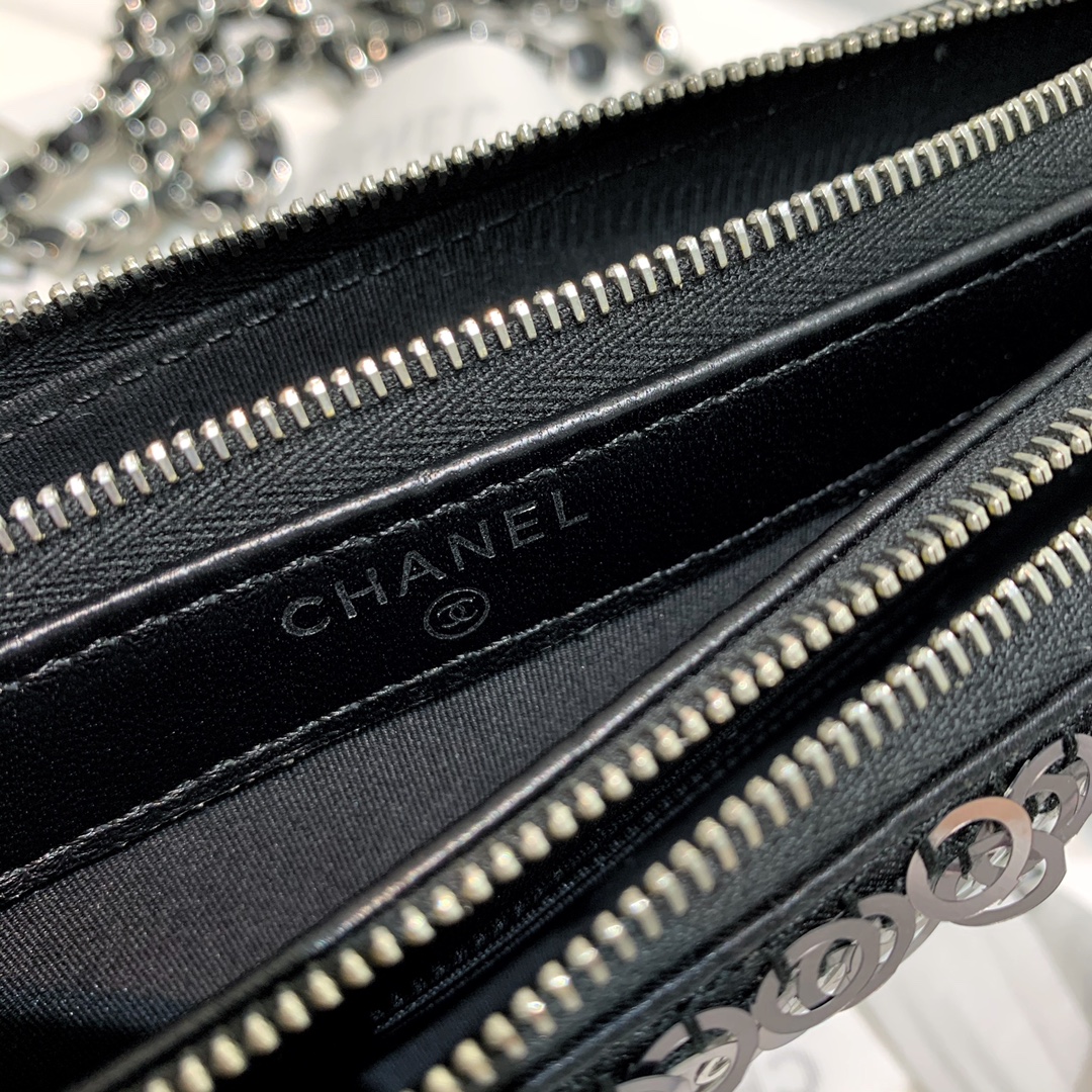 [TOP] CHANEL Sequins Evening Bag 19cm - Black