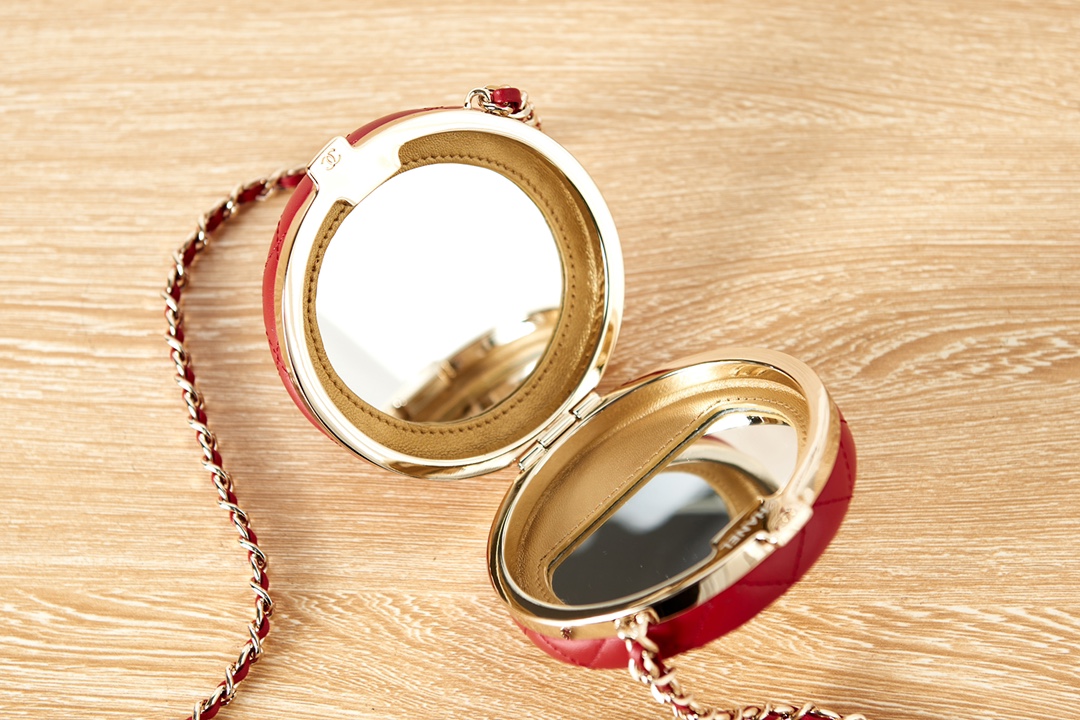 [TOP] CHANEL Mini Round Cosmetic Box Bag 7.5x7.5x3cm - 2 Color