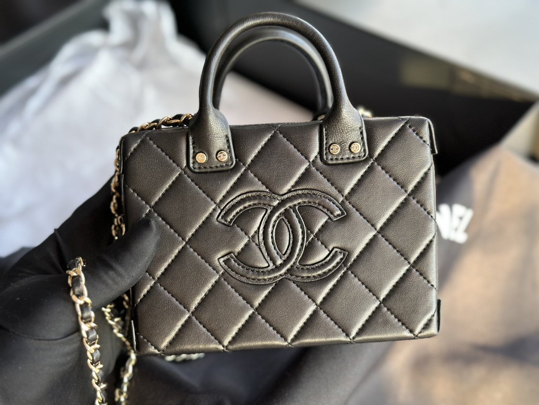 [TOP] CHANEL Mini Box Bag 11.5 X15 X8.5 cm - Black