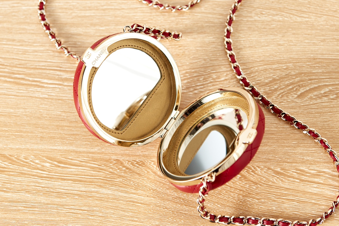 [TOP] CHANEL Mini Round Cosmetic Box Bag 7.5x7.5x3cm - 2 Color