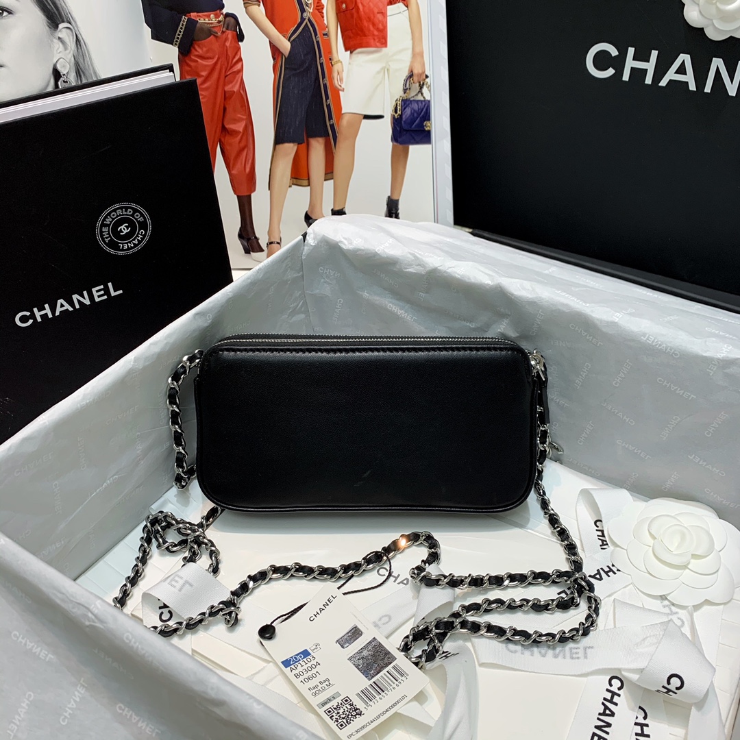 [TOP] CHANEL Sequins Evening Bag 19cm - Black