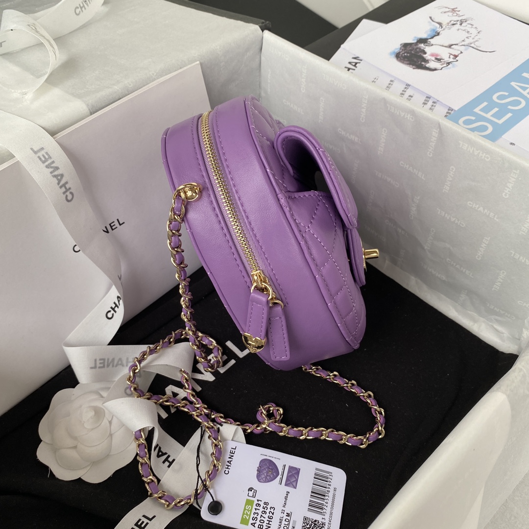 [TOP] CHANEL Love Bag 16.5×18×6.5cm - GHW - Purple