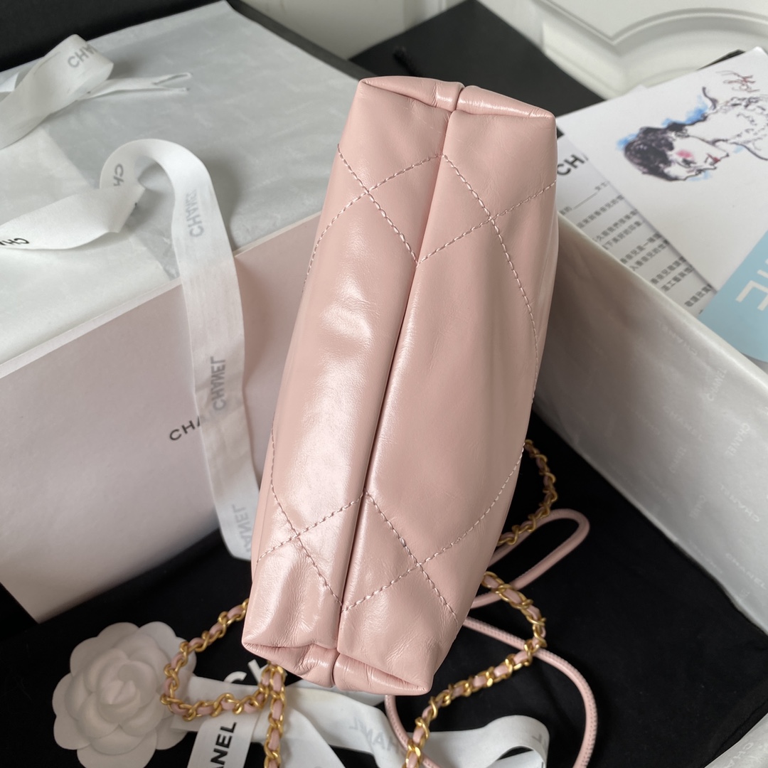 [TOP] CHANEL 23S Mini 22 Bag - GHW - Pink