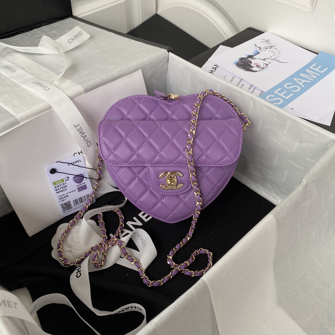 [TOP] CHANEL Love Bag 16.5×18×6.5cm - GHW - Purple