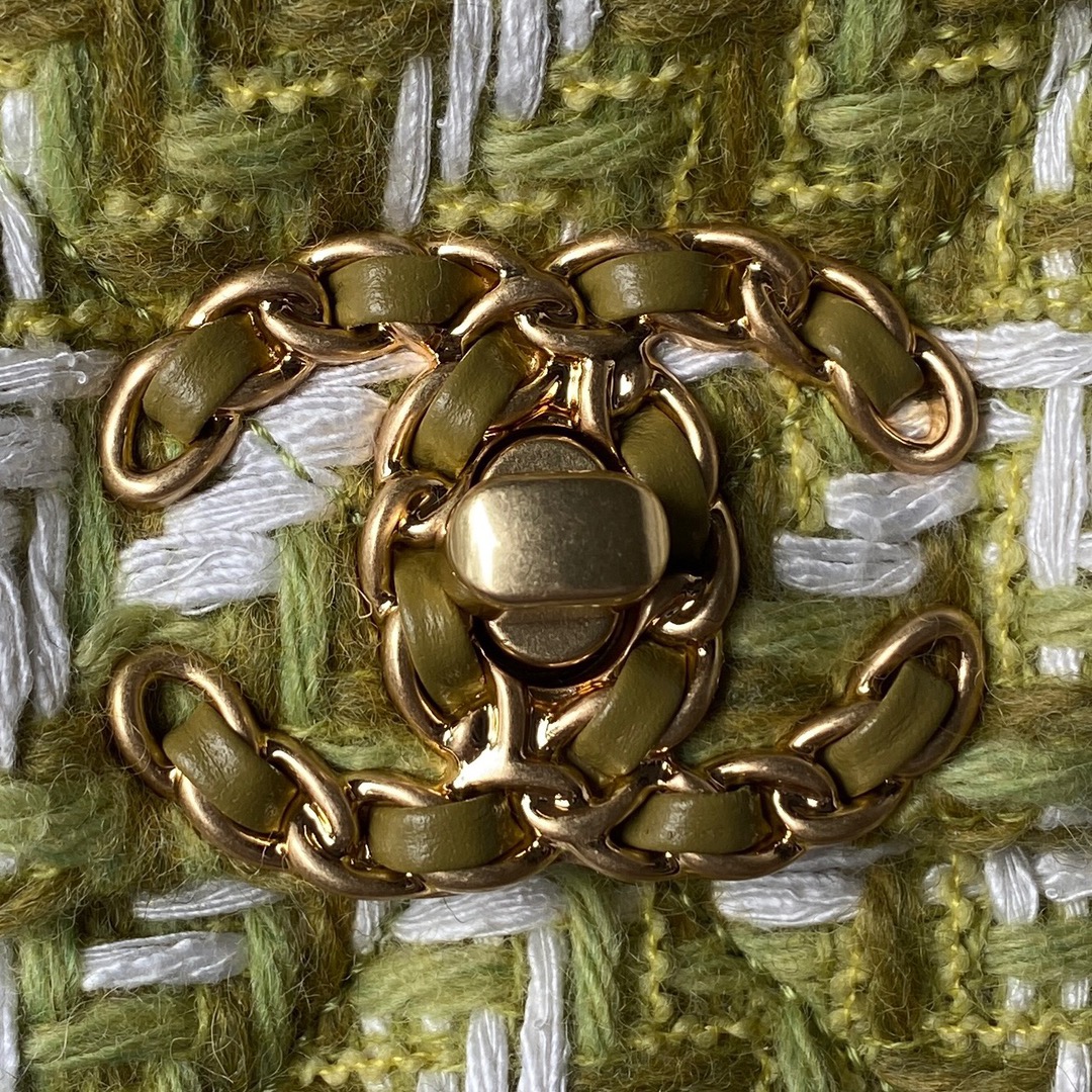 [TOP] CHANEL19 Bag Woolen 26/30cm - Green