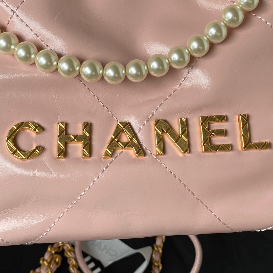 [TOP] CHANEL 23S Mini 22 Bag - GHW - Pink