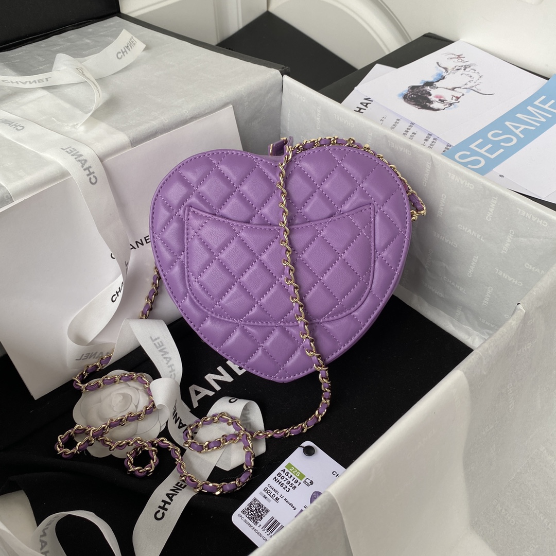 [TOP] CHANEL Love Bag 16.5×18×6.5cm - GHW - Purple