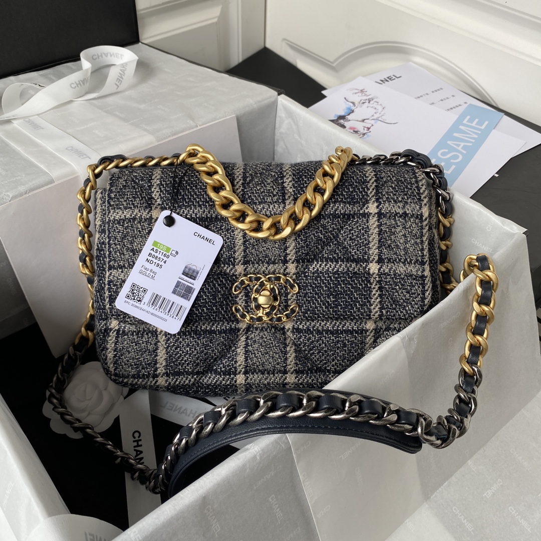 [TOP] CHANEL19 Bag Woolen 26/30cm